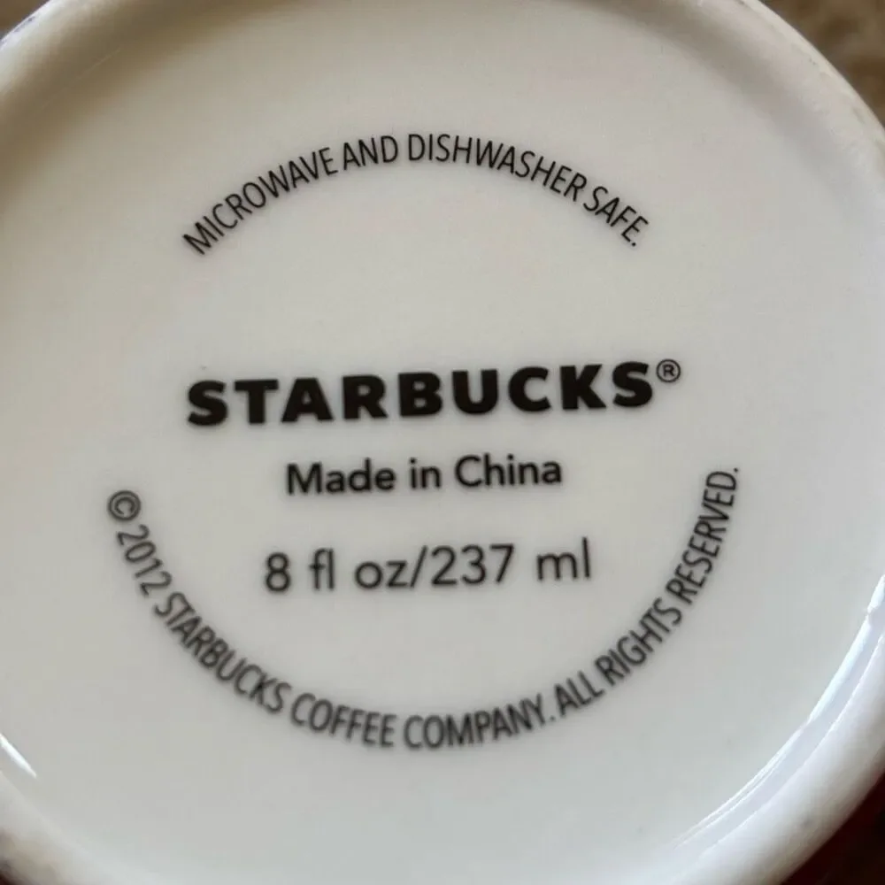 Starbucks Red Fox Tail Handle 2012 8oz Coffee Mug